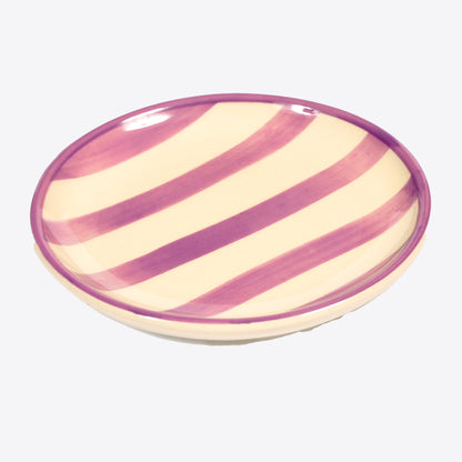 Lavender Striped Porcelain Mini Plate Not specified