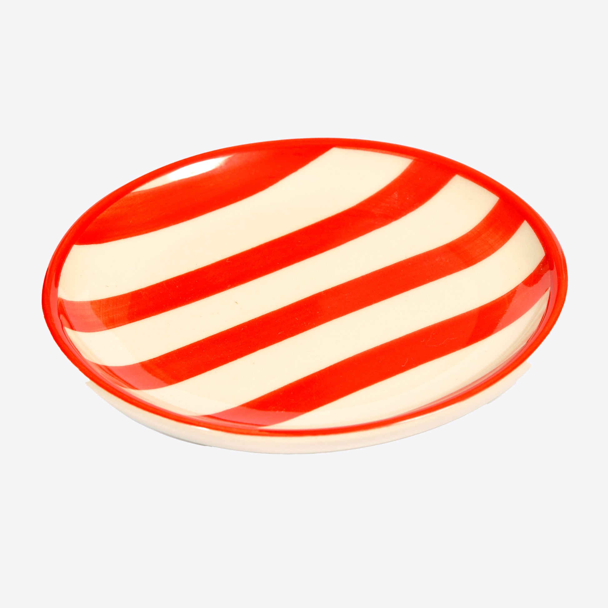 Red Striped Porcelain Mini Plate Joanna Wood Shop