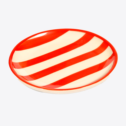 Red Striped Porcelain Mini Plate Joanna Wood Shop