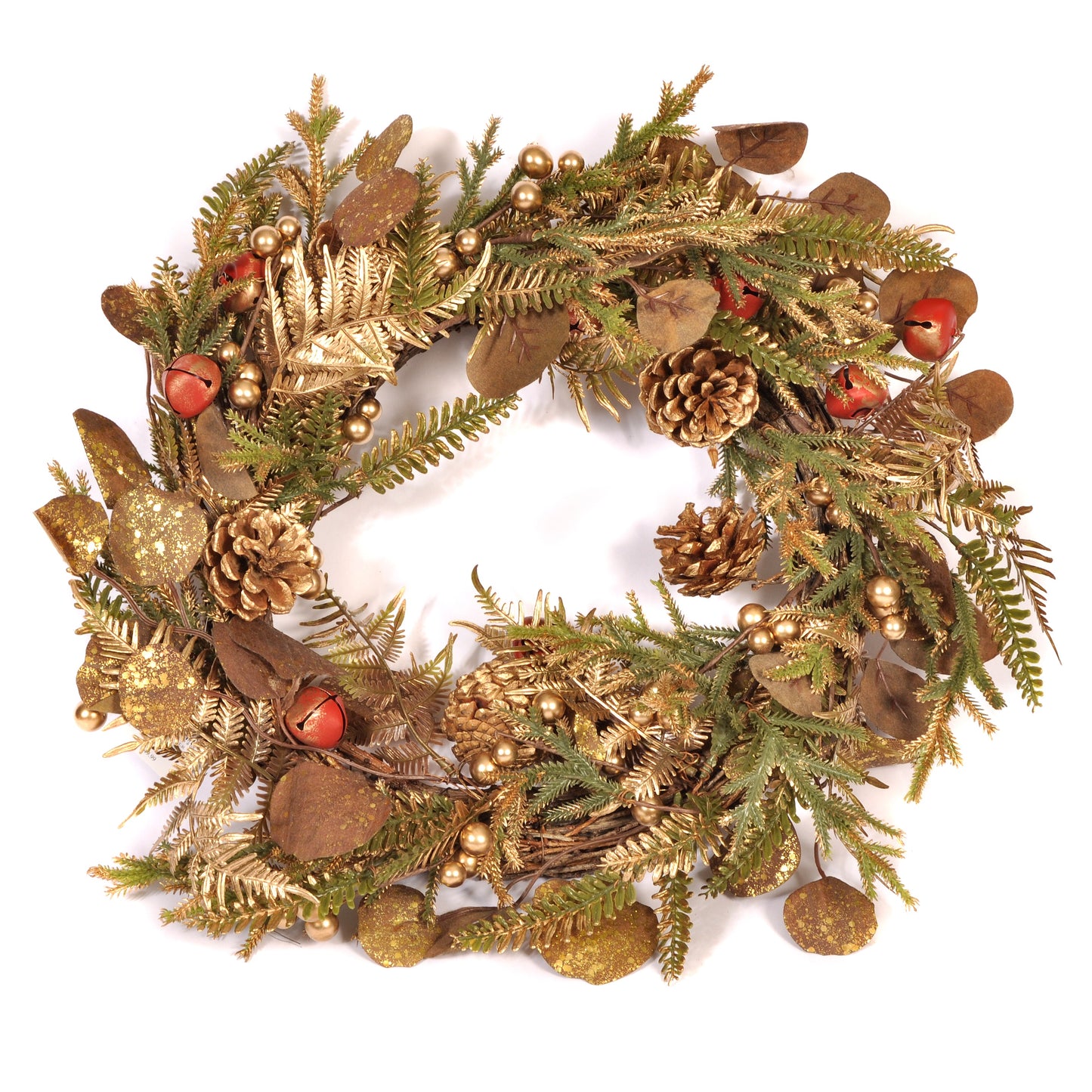 Gold Fern and Pine Cone Wreath Not specified