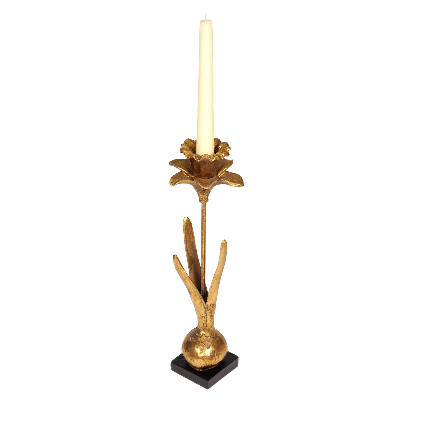 Gold Resin Flower Candlestick Not specified