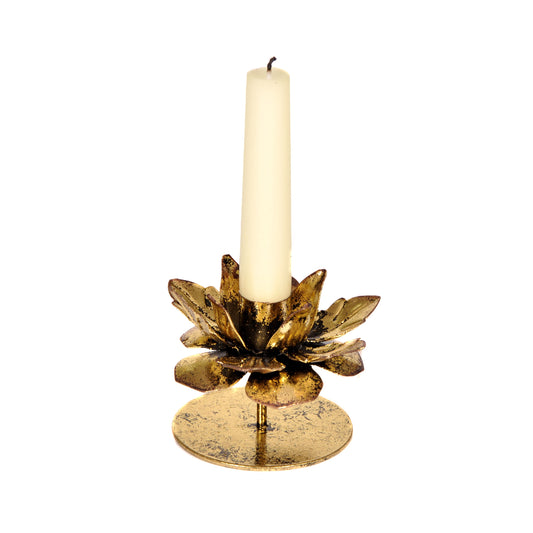 Gold Flower Resin Candlestick Not specified