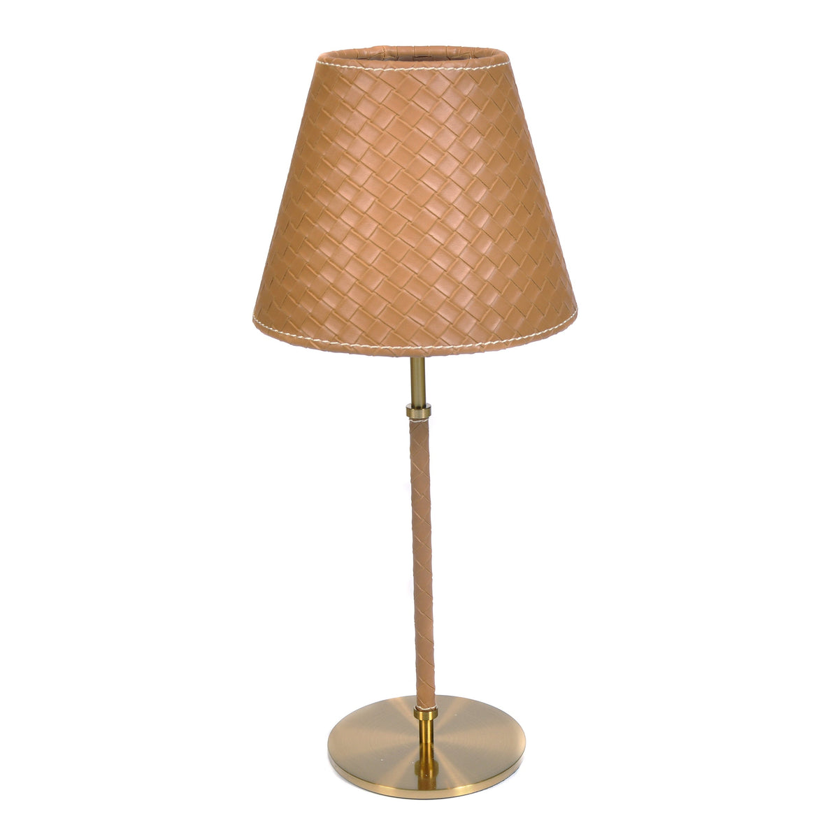 Tan Woven Leather Effect Cordless Lamp Not specified
