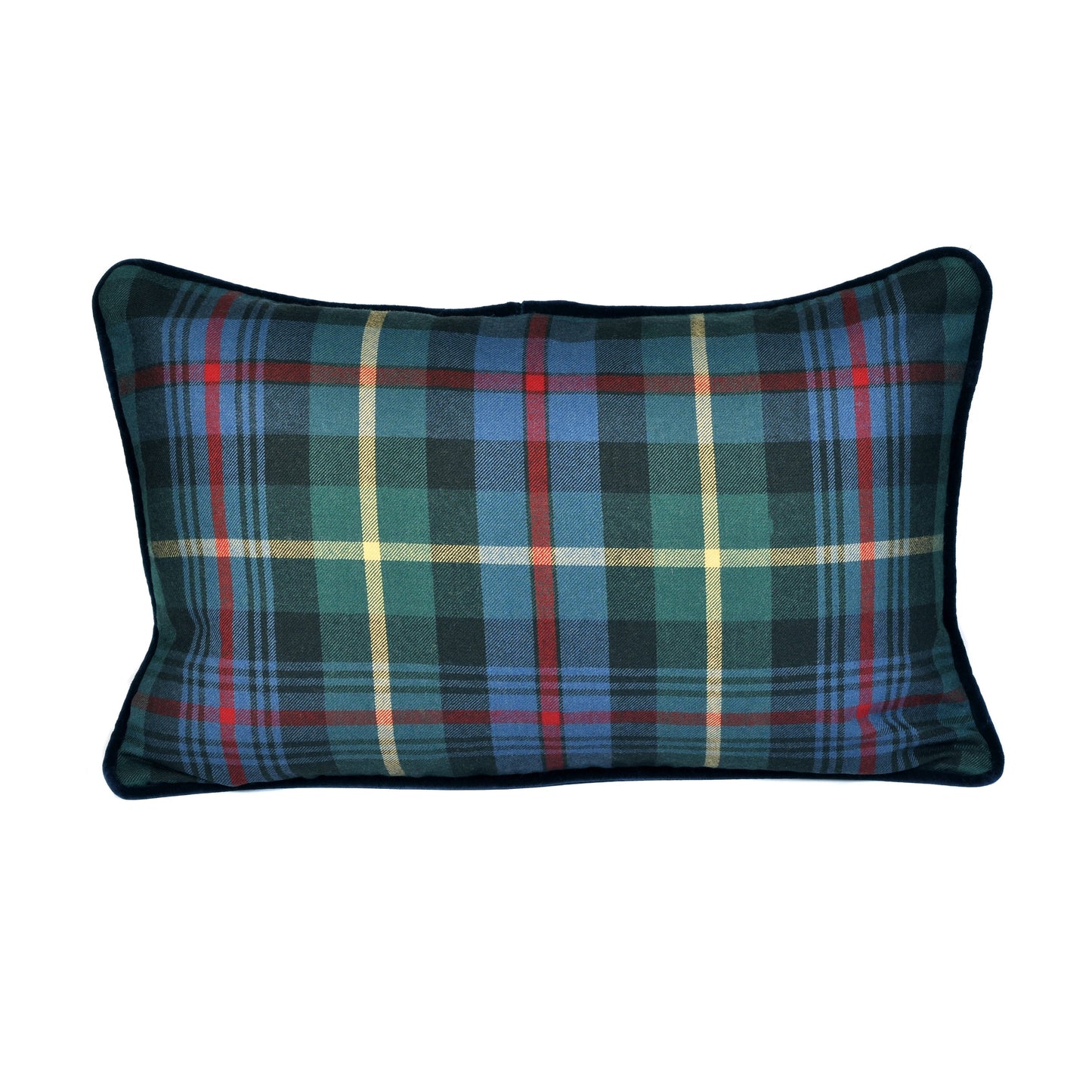 Tartan Rectangle Cushion with Velvet Trim Joanna Wood Shop