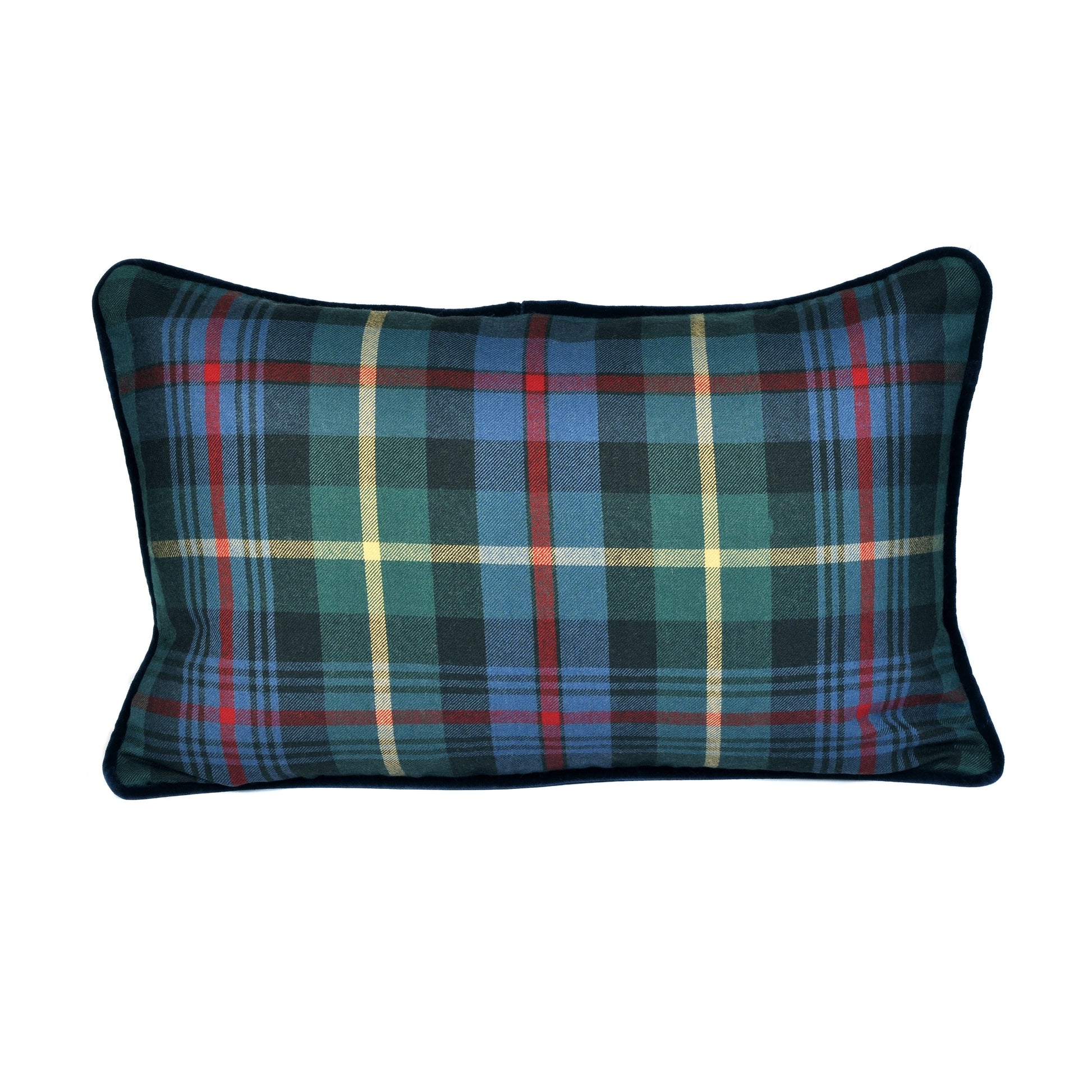 Tartan Rectangle Cushion with Velvet Trim Joanna Wood Shop