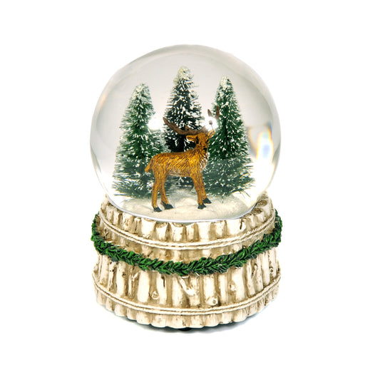 Reindeer in Pine Wood Snow Globe Not specified