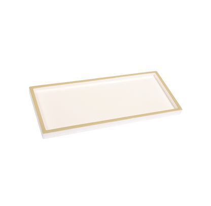Lacquer Long Tray White and Taupe Joanna Wood Shop
