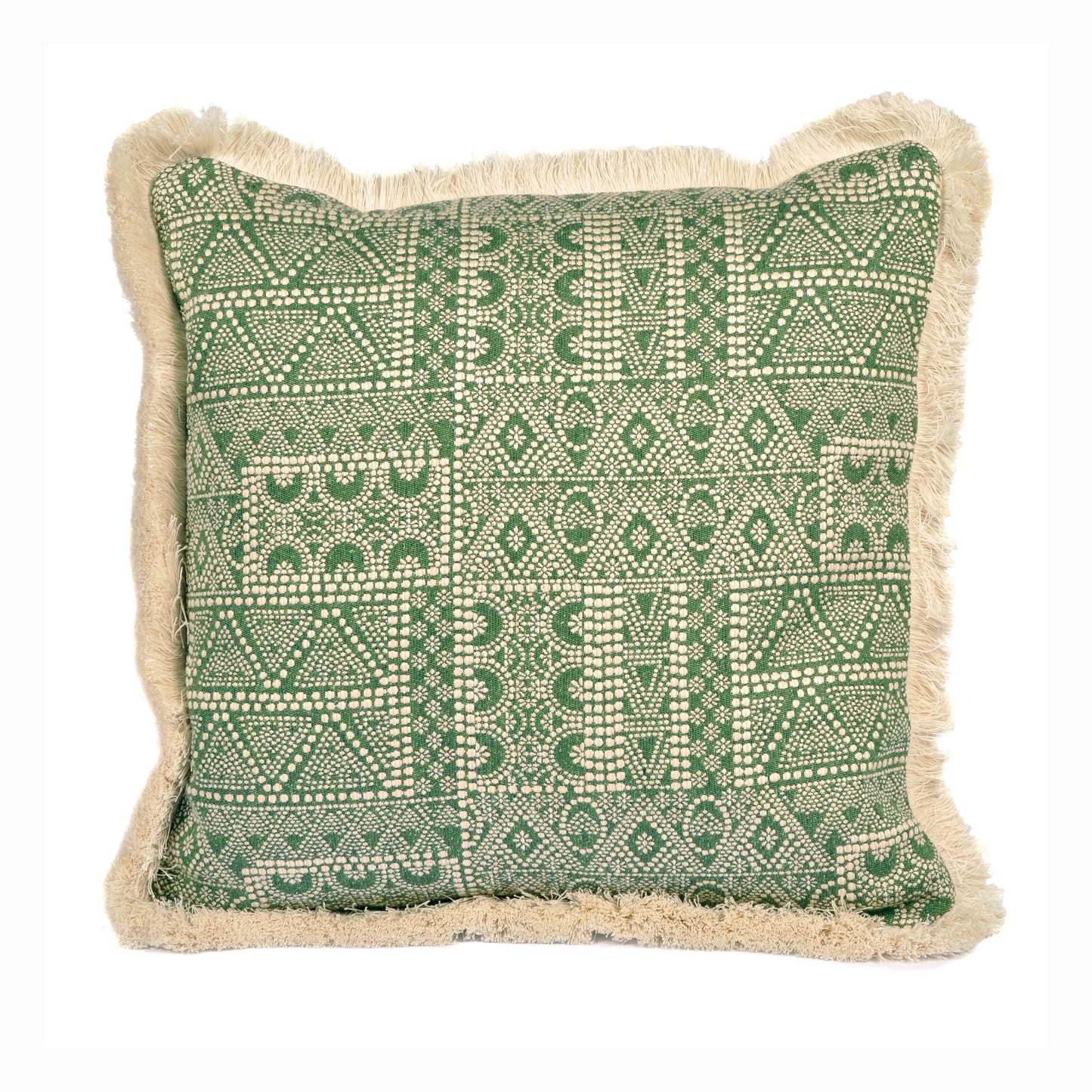 Batik Fabric Cushion with Fringe Trim Joanna Wood Shop