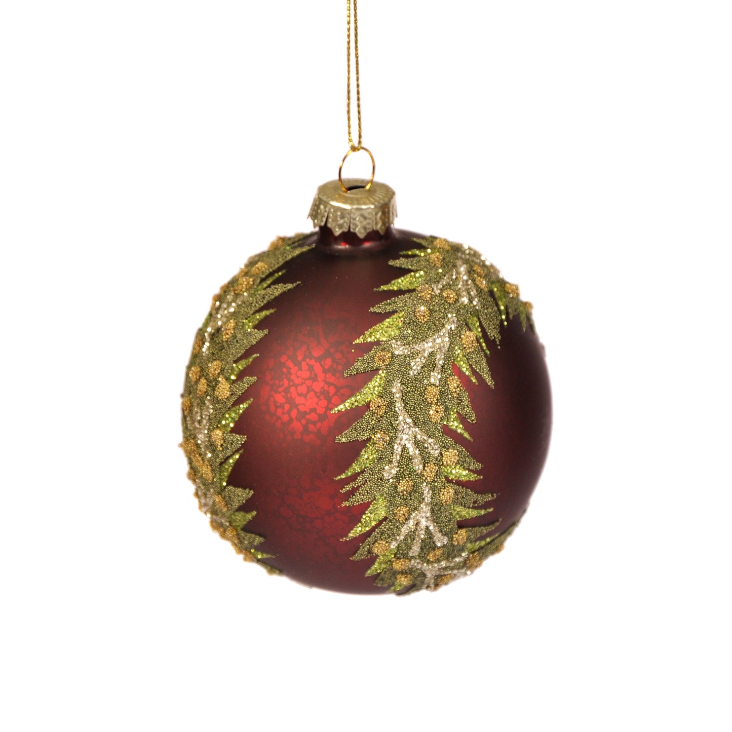 Red Bauble with Green Wreath Joanna Wood Shop