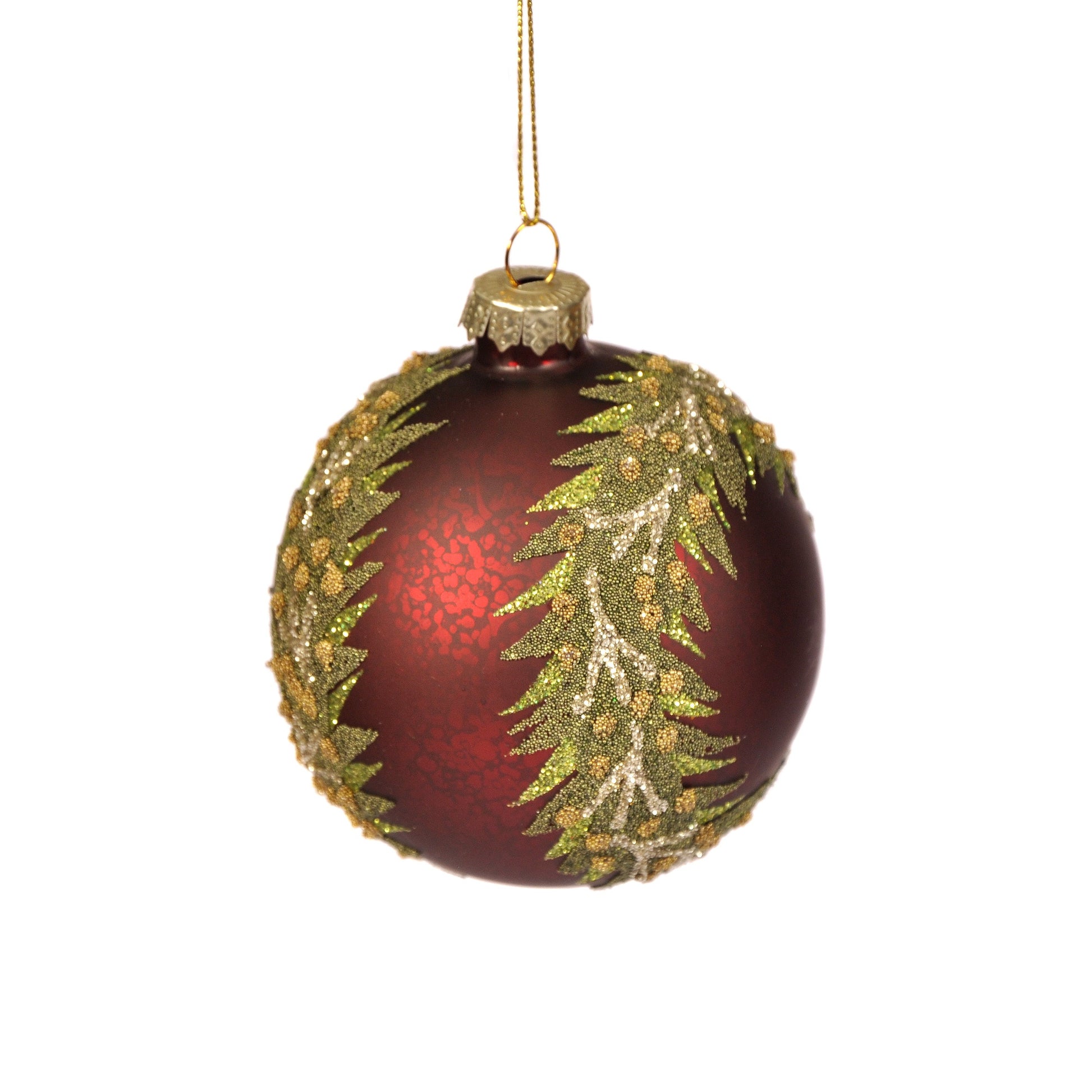 Red Bauble with Green Wreath Joanna Wood Shop