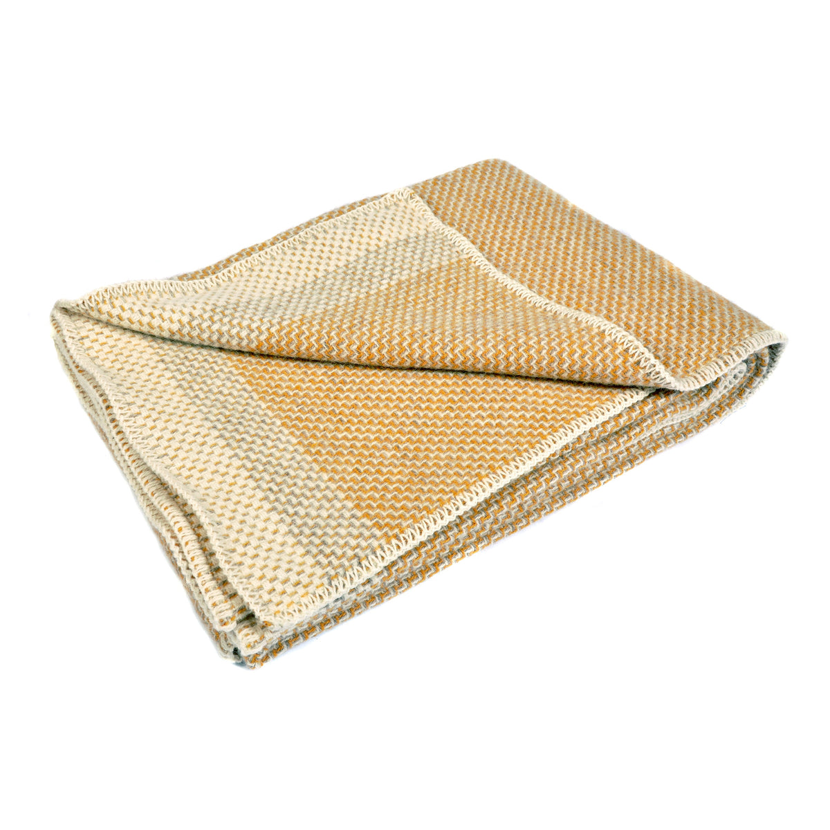 Mustard and White Wool Throw Not specified