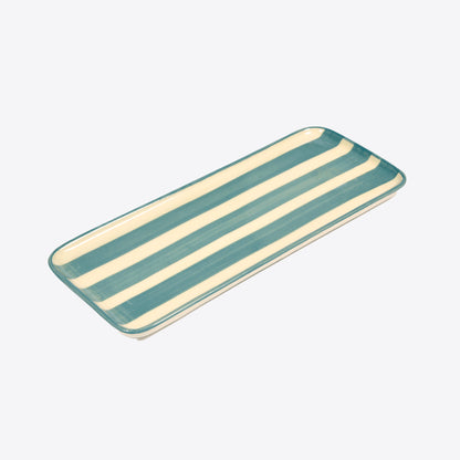 Grey Striped Porcelain Tray Not specified