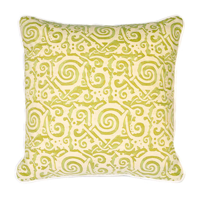 Green Maori Fortuny Fabric Cushion Not specified