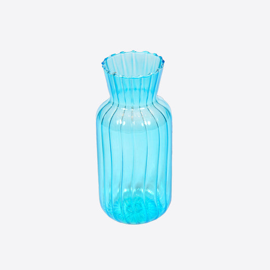 Turquoise Ribbed Bud Vase