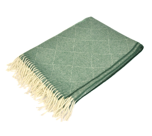 Dark Green Diamonds Baby Alpaca Throw Not specified