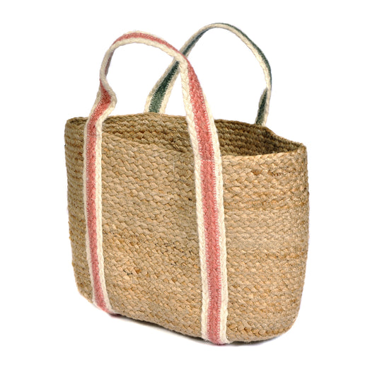 Small Rose Pink and Grey Tote Bag Joanna Wood Shop