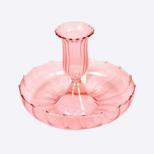 Pink Fluted Candlestick