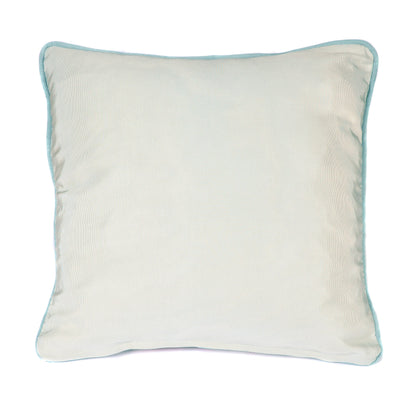 Pink and Aqua Paisley Silk Square Cushion Joanna Wood Shop