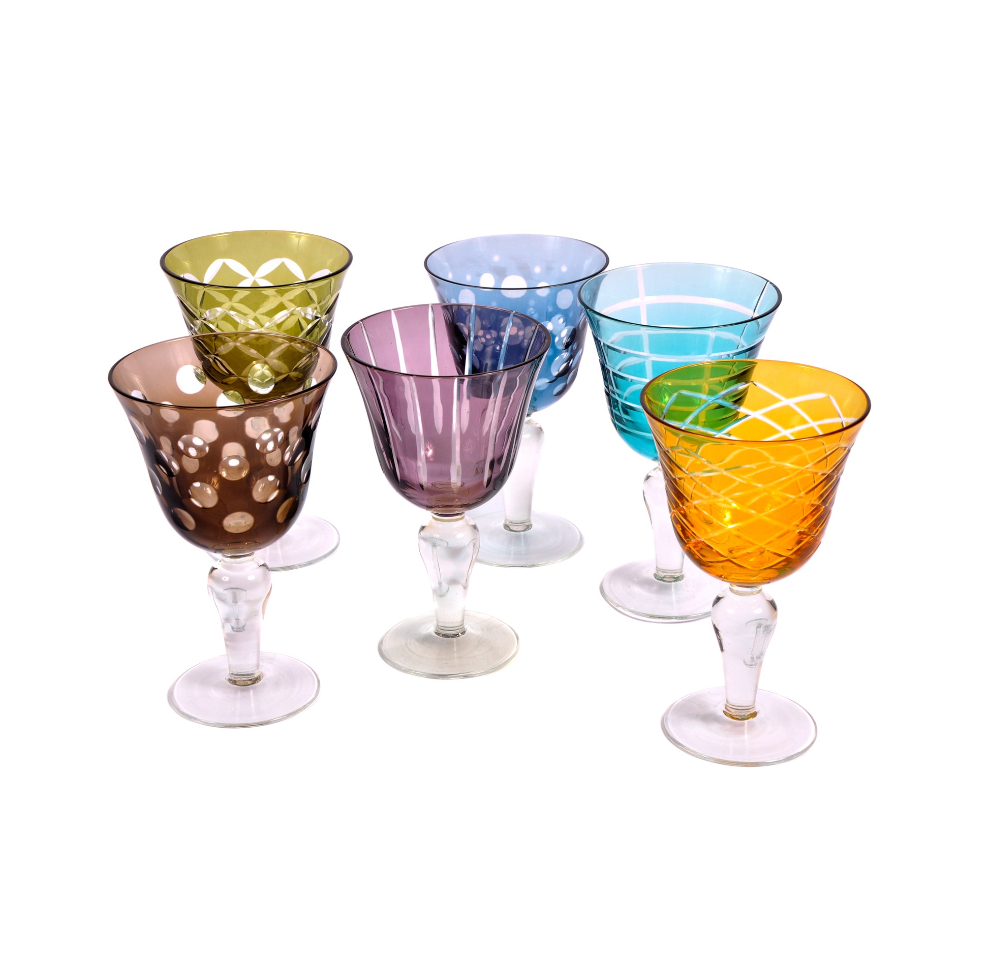 Set of Multi Coloured Wine Glasses Joanna Wood Shop