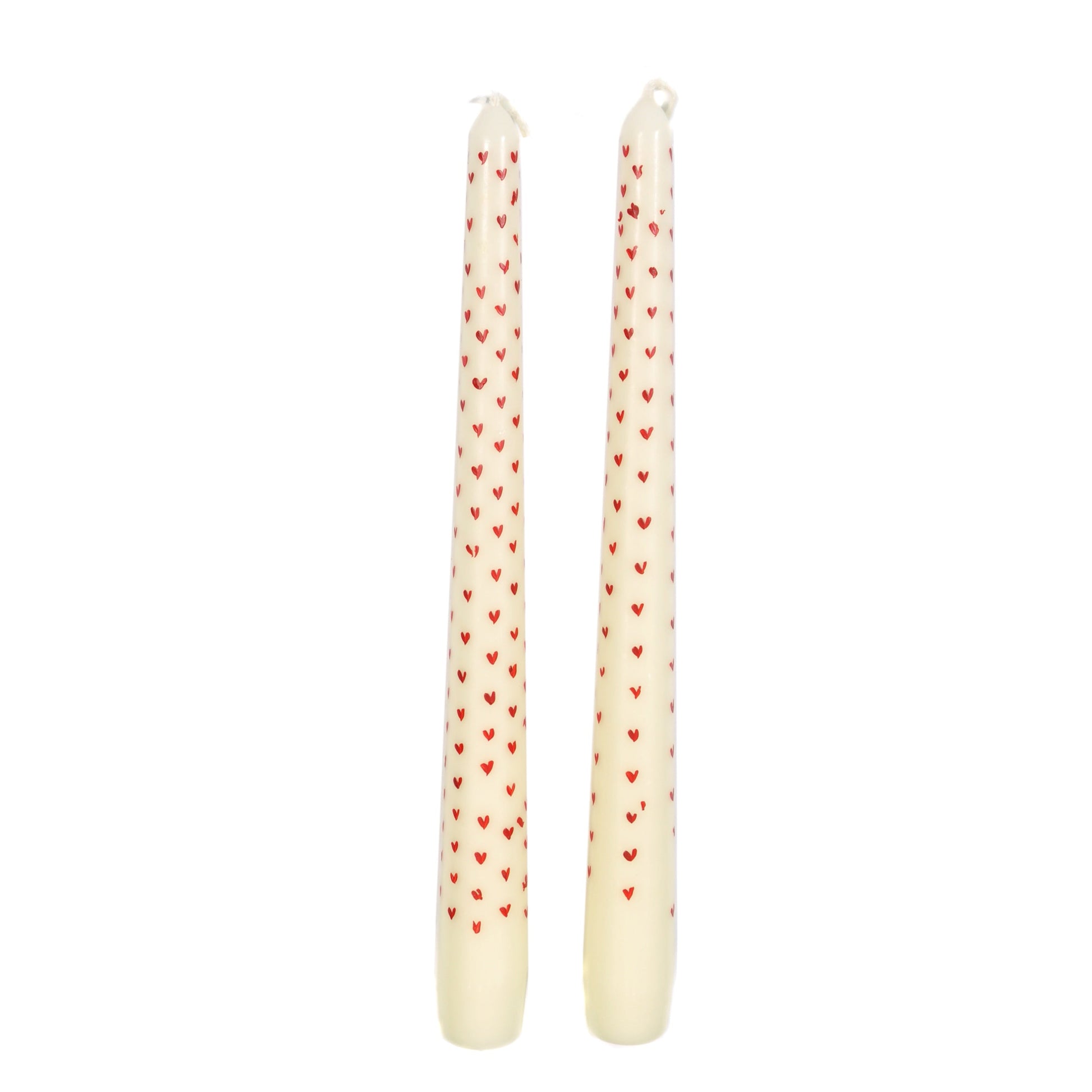 Pair of Hand Painted Love Hearts Candles Not specified