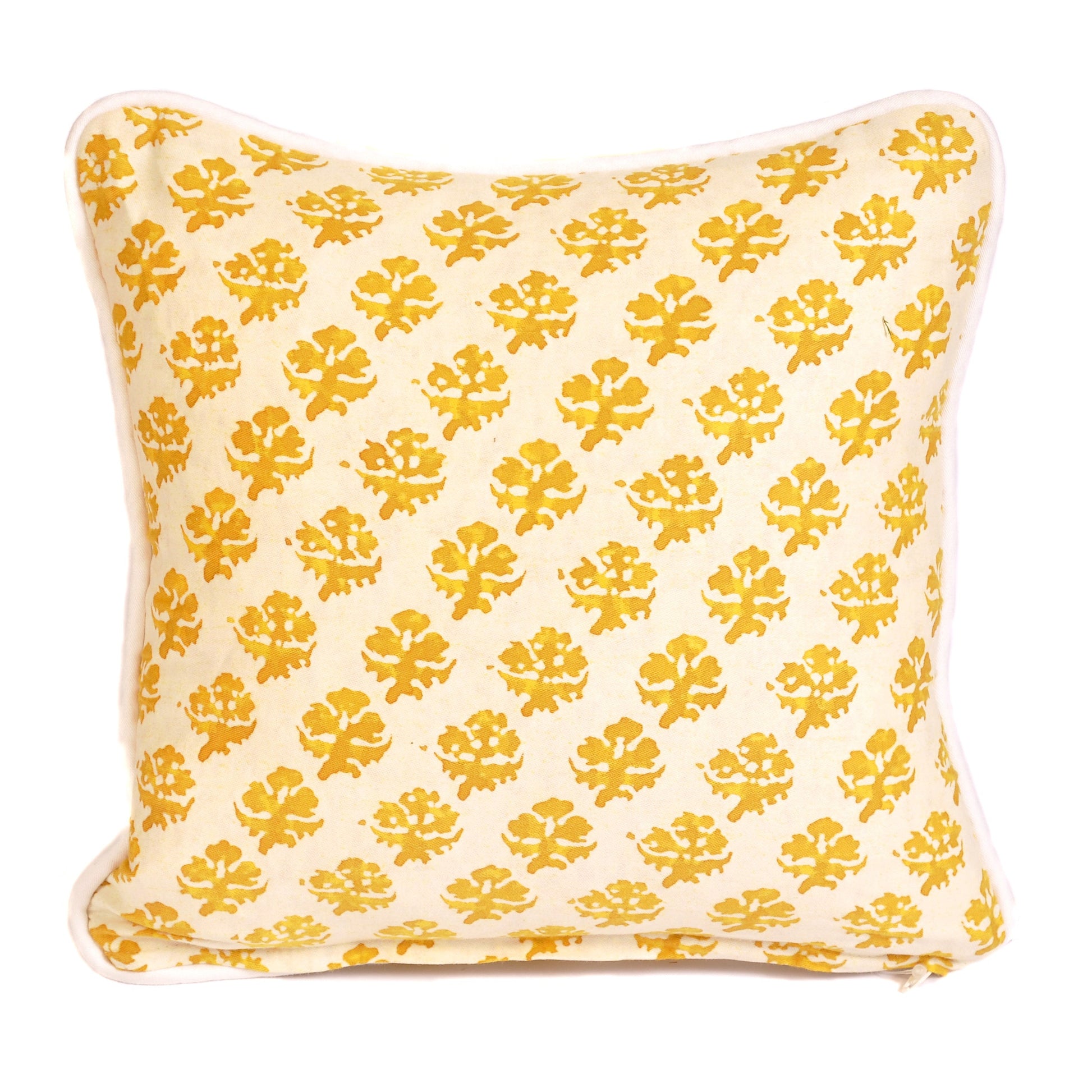 Yellow Persiano Fortuny Fabric Small Square Cushion Joanna Wood Shop