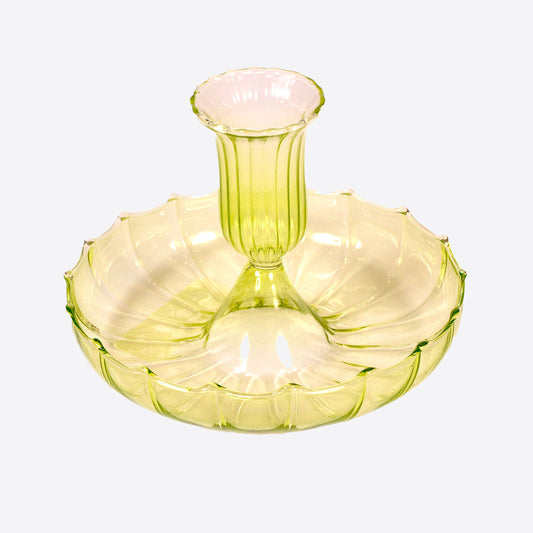 Green Fluted Candlestick