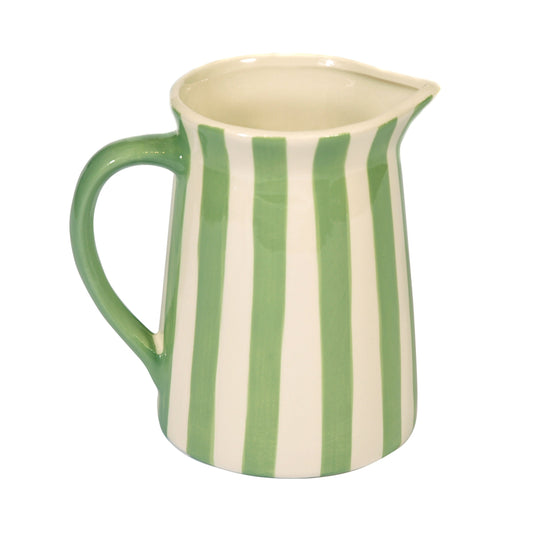 Pale Green Striped Medium Jug Not specified