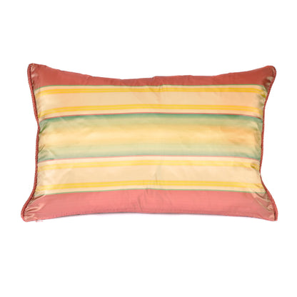 Claremont Silk Pink and Yellow Striped Cushion Joanna Wood Shop