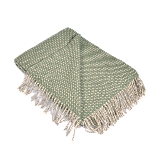 Soft Green Zigzags Wool Thow Not specified