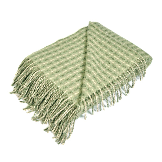 Sage Green Textured Wool Throw Not specified