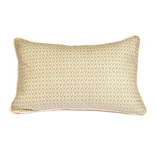 Eau de Nil Floral Rectangle Cushion with Silk Piping Not specified