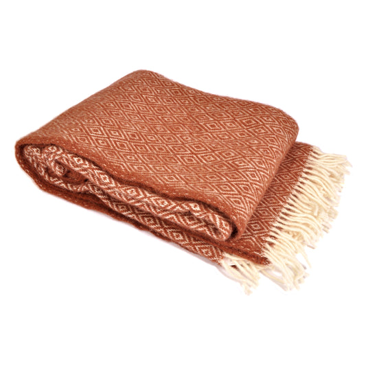 Rust Woven Lambswool Throw Not specified