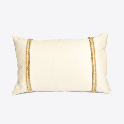 Ivory Silk Grosgrain Cushion with Ribbon Frill Not specified
