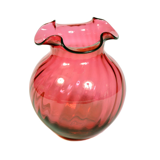 Vintage Dartington Cranberry Art Glass Vase Joanna Wood Shop