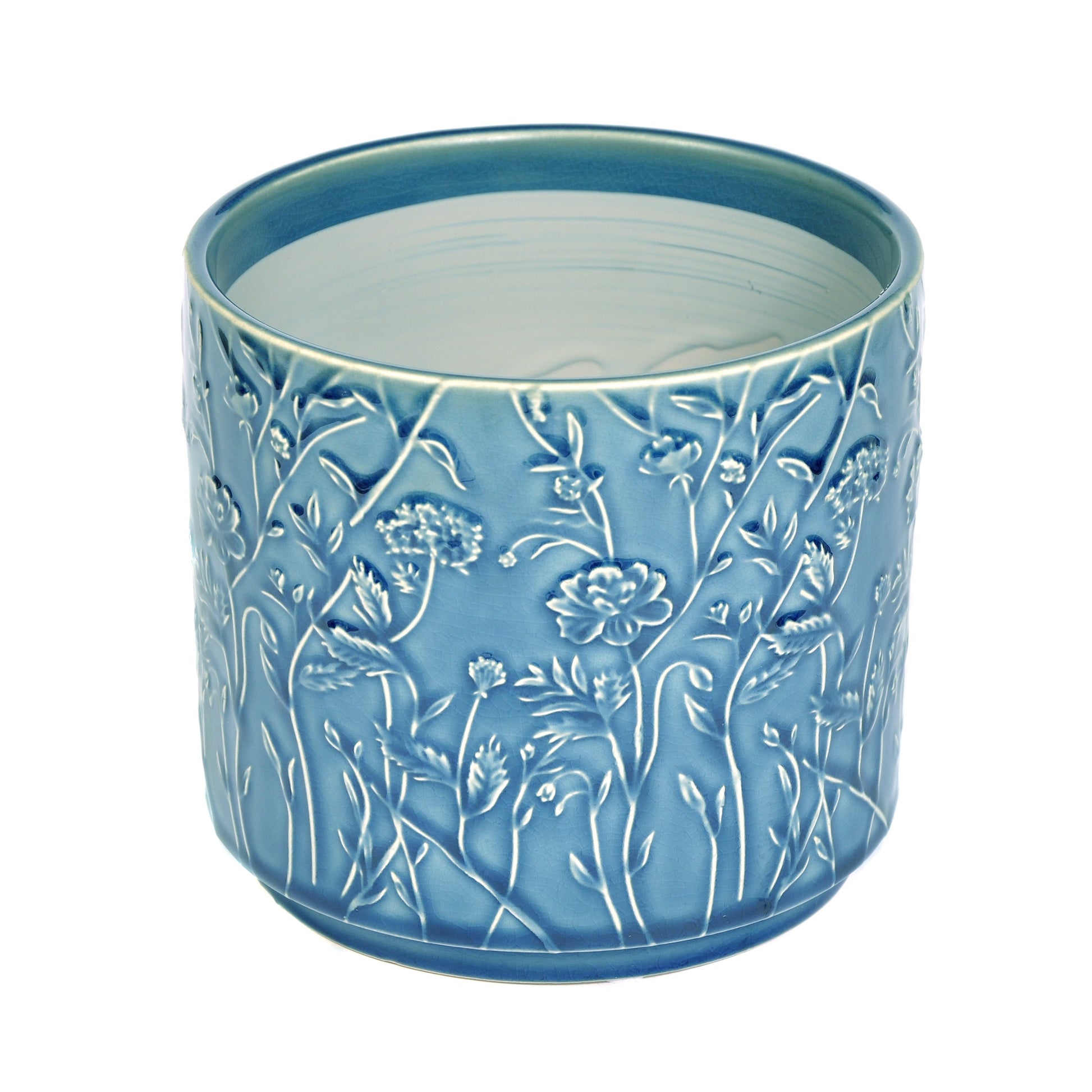 Navy Floral Ceramic Planter Large Joanna Wood Shop