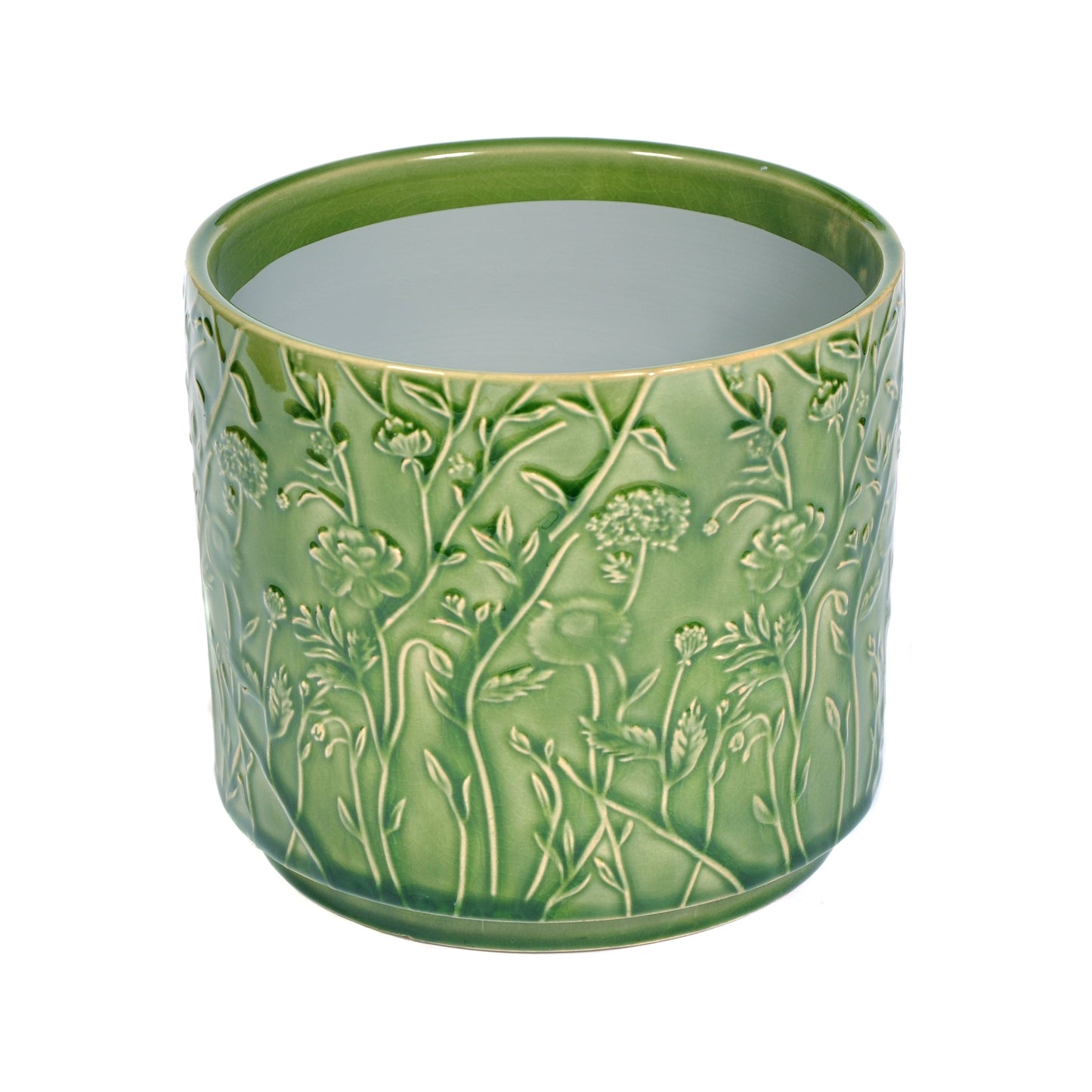 Green Floral Ceramic Planter Large Joanna Wood Shop