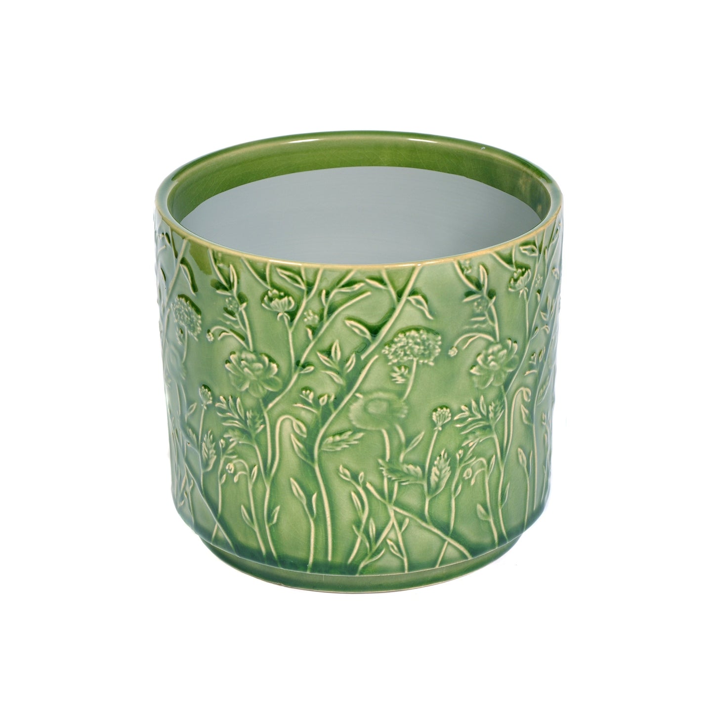 Green Floral Ceramic Planter Small Joanna Wood Shop