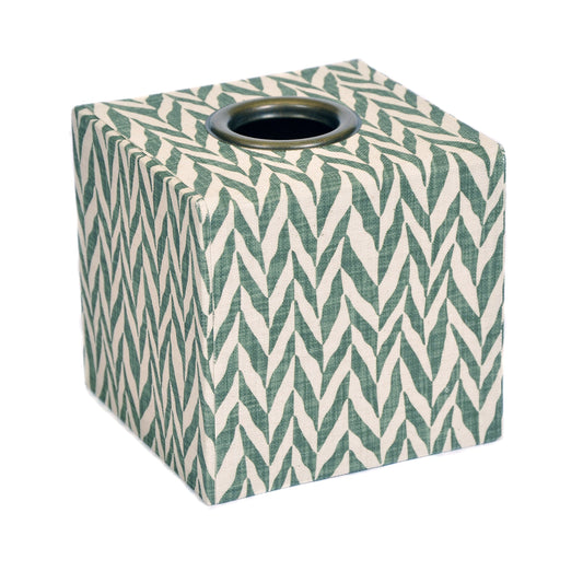 Green Chevron Tissue Box Cover Not specified