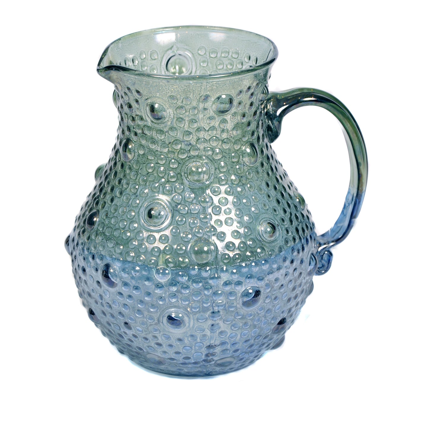 Blue Green Bobble Glass Jug Not specified