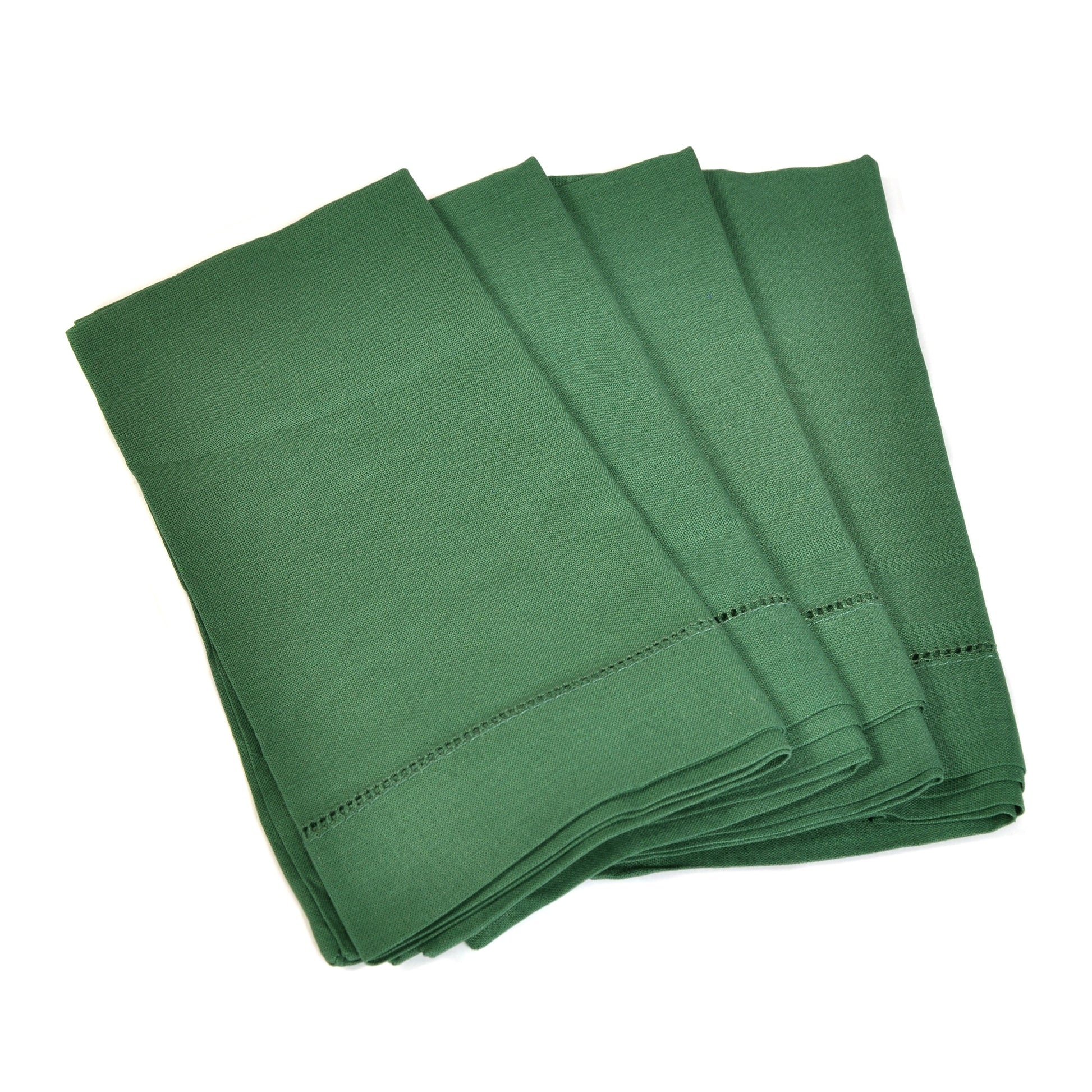Set of 4 Dark Green Linen Napkins Not specified