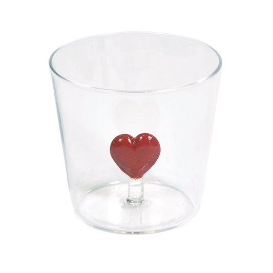 Red Glass Heart Tumbler Not specified