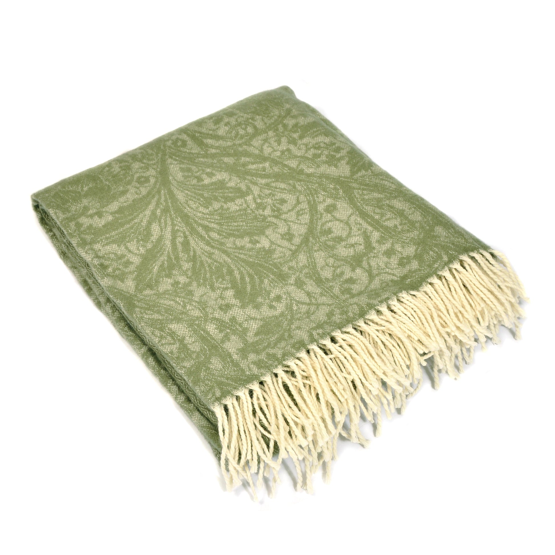 Olive Green Merino and Cashmere Throw Not specified