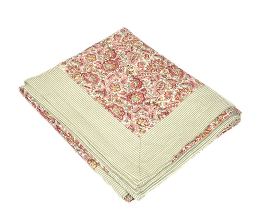 Pink and Green Floral Tablecloth 150x240 Not specified