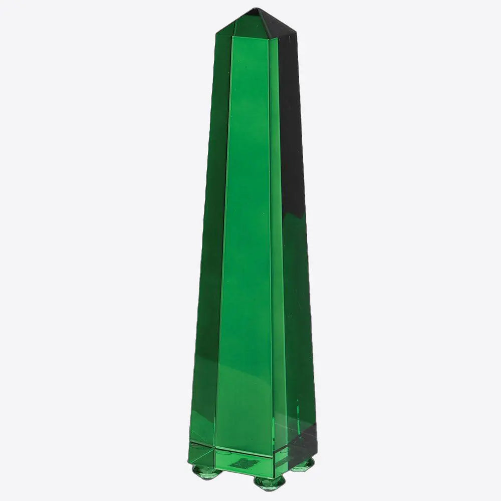 Emerald Green Glass Obelisk Ornament 