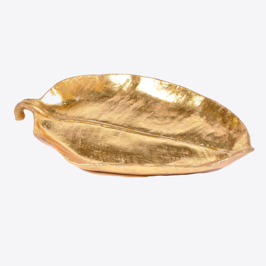 Decorative Gold Resin Leaf Plate Joanna Wood Shop