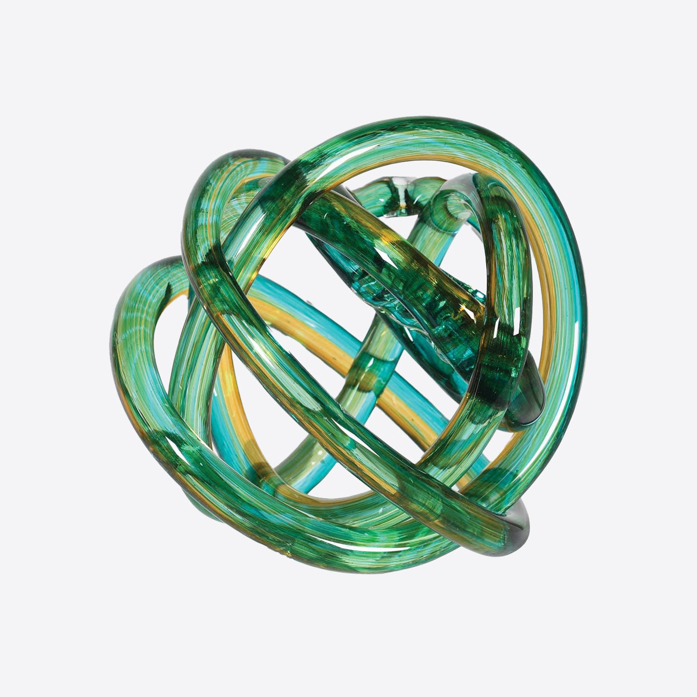 Green & Yellow Glass Knot Ornament Joanna Wood Shop