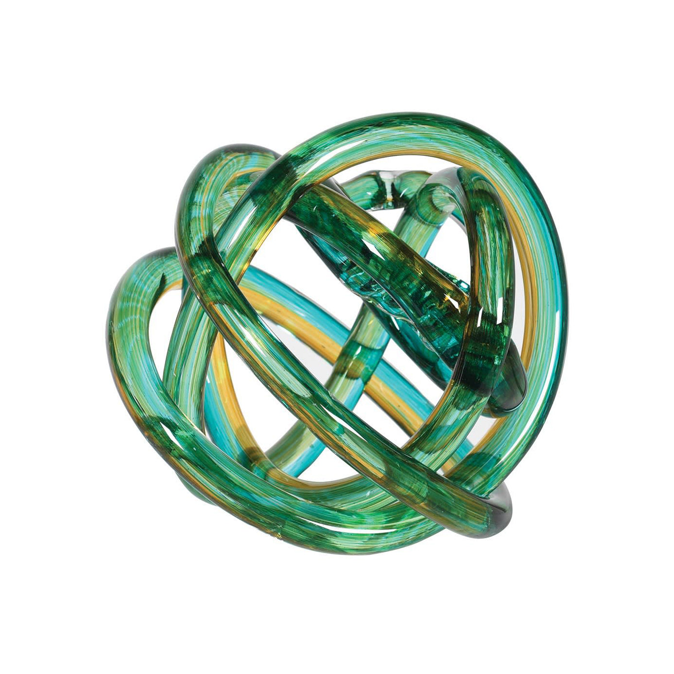Green & Yellow Glass Knot Ornament Joanna Wood Shop