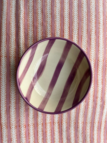 Lavender Striped Porcelain Bowl Joanna Wood Shop