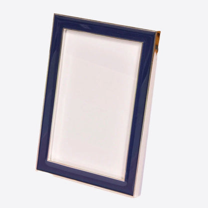 Navy Enamel Photo Frame with silver edges 5x7 inches