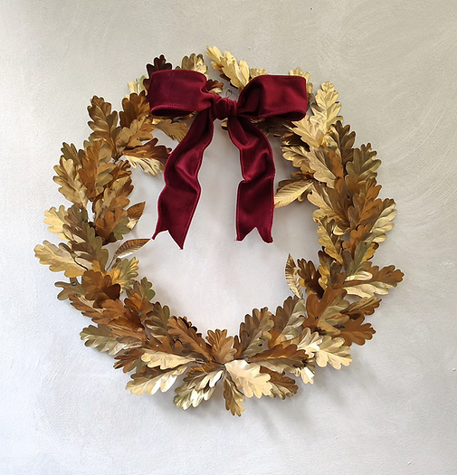 Large Brass Oak Wreath Not specified